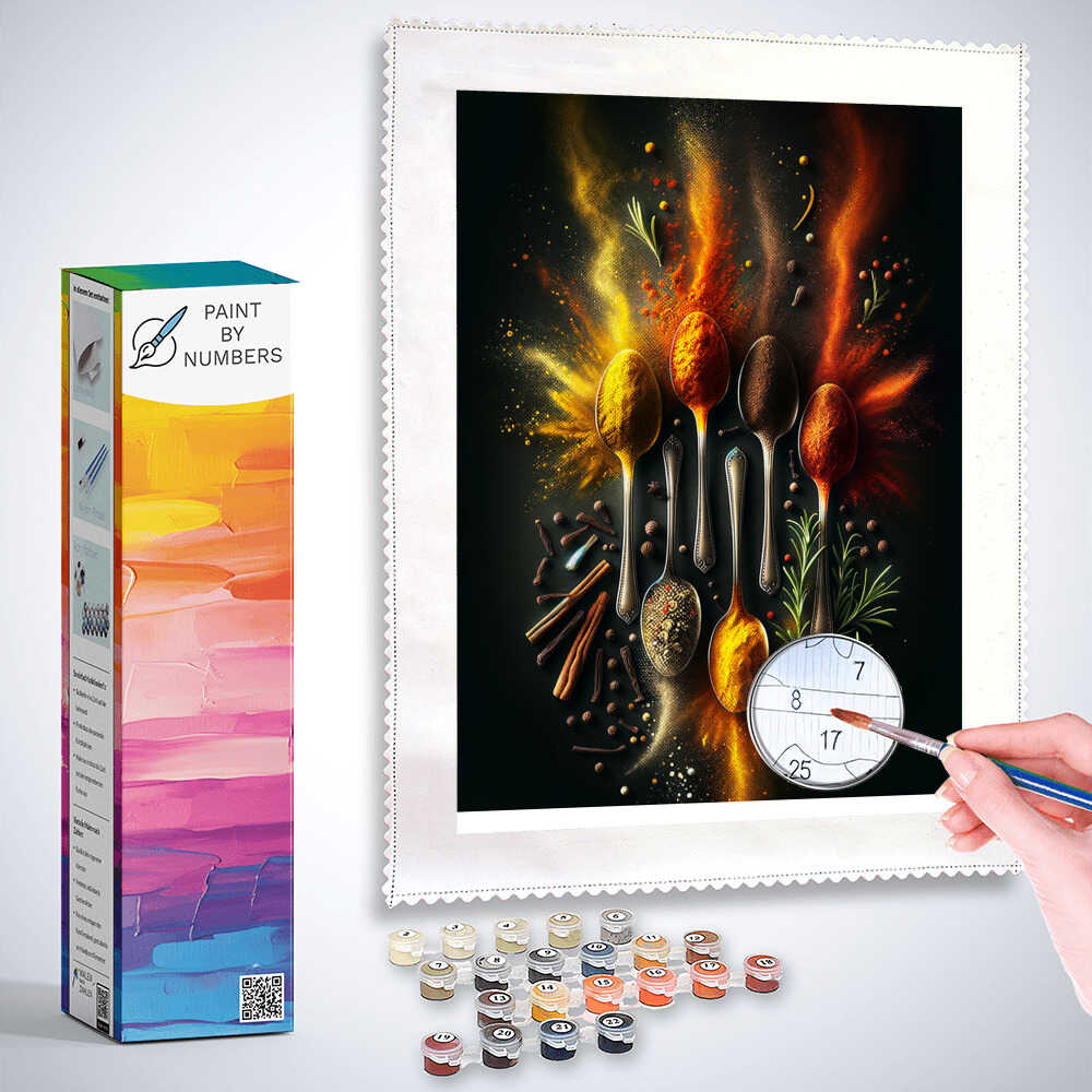 Paint by Numbers - Spice variety on the spoon