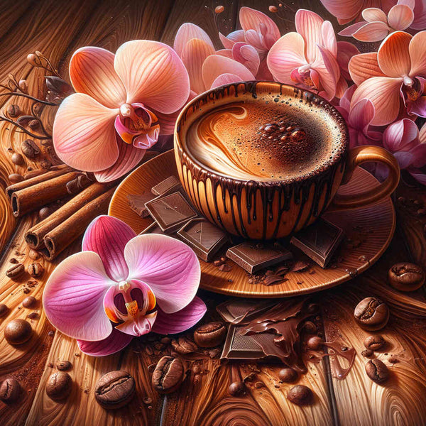 Coffee with flower - Paint by Numbers