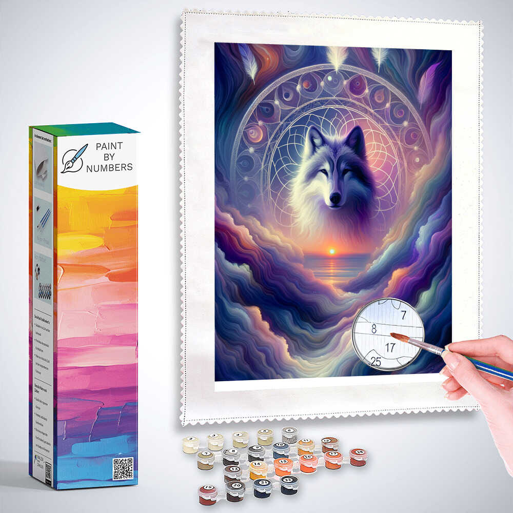 Paint by Numbers - Day and Night Wolf