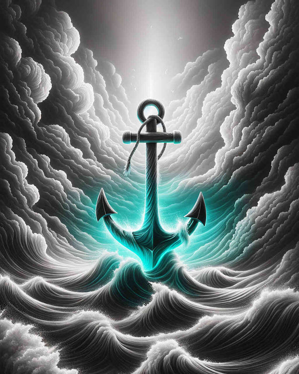 Paint by Numbers - Black white with anchor highlight