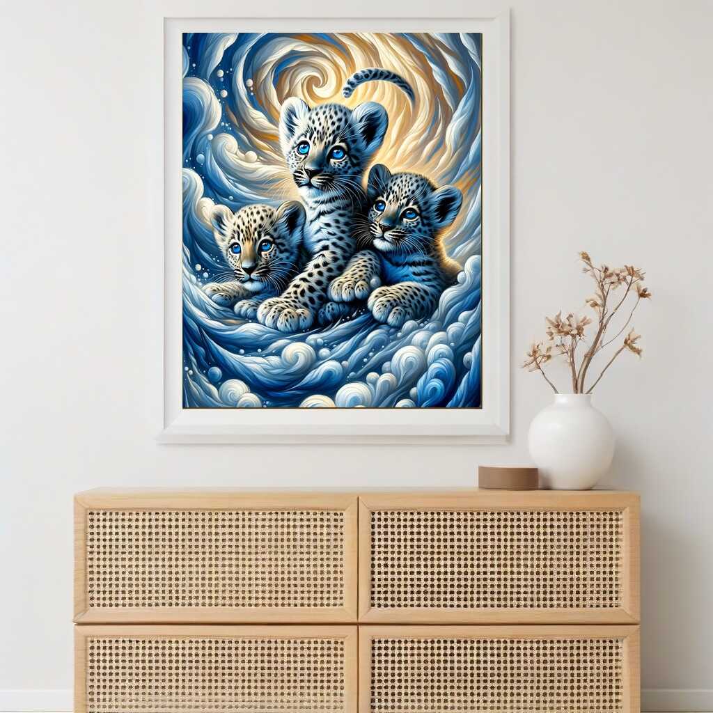 Paint by Numbers - Color impression playing leopards