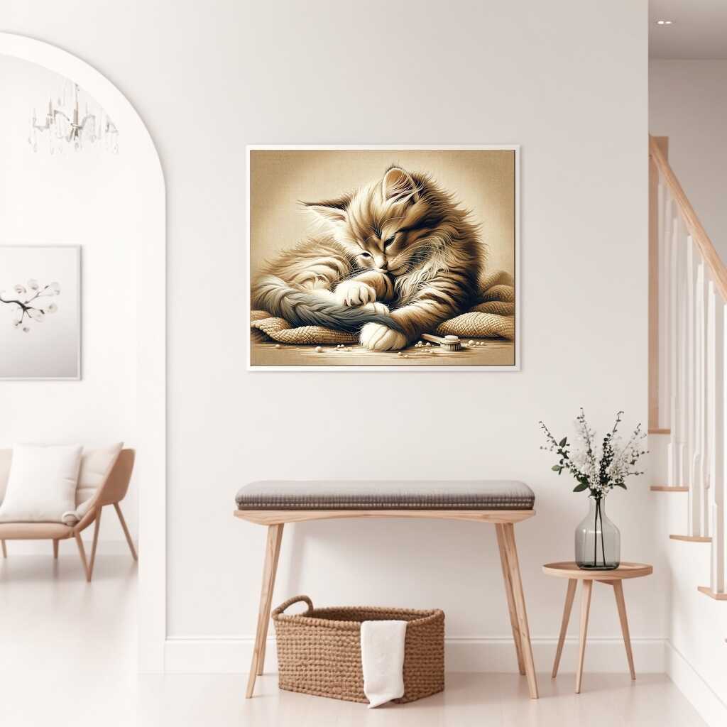 Paint by Numbers - Cat preening