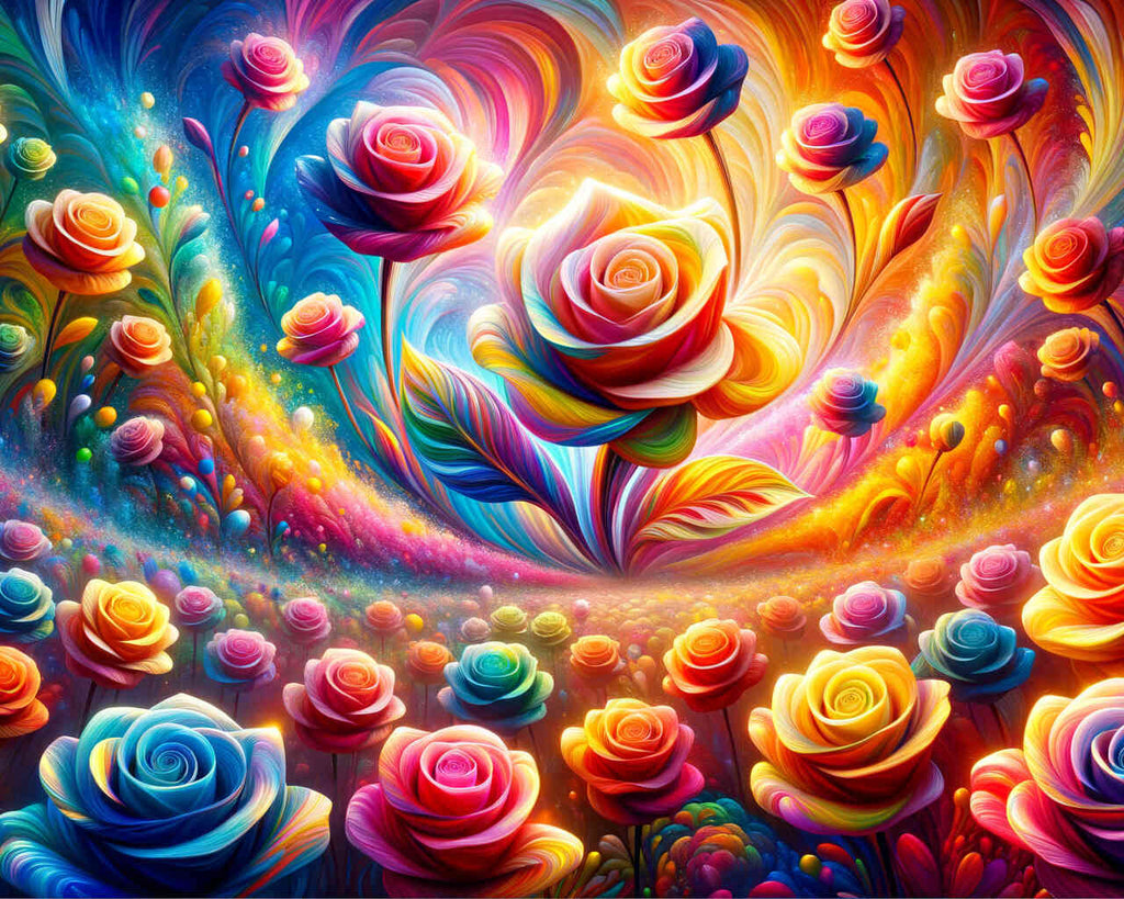 Paint by Numbers - Rainbow roses