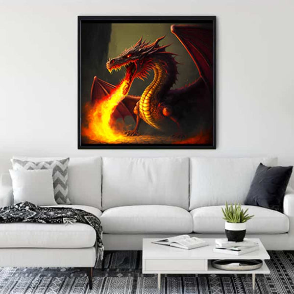 Malen nach Zahlen - Drachengeflüster - hochwertige Leinwand - 170523, Drachen, Fantasy, Neu eingetroffen, Quadratisch