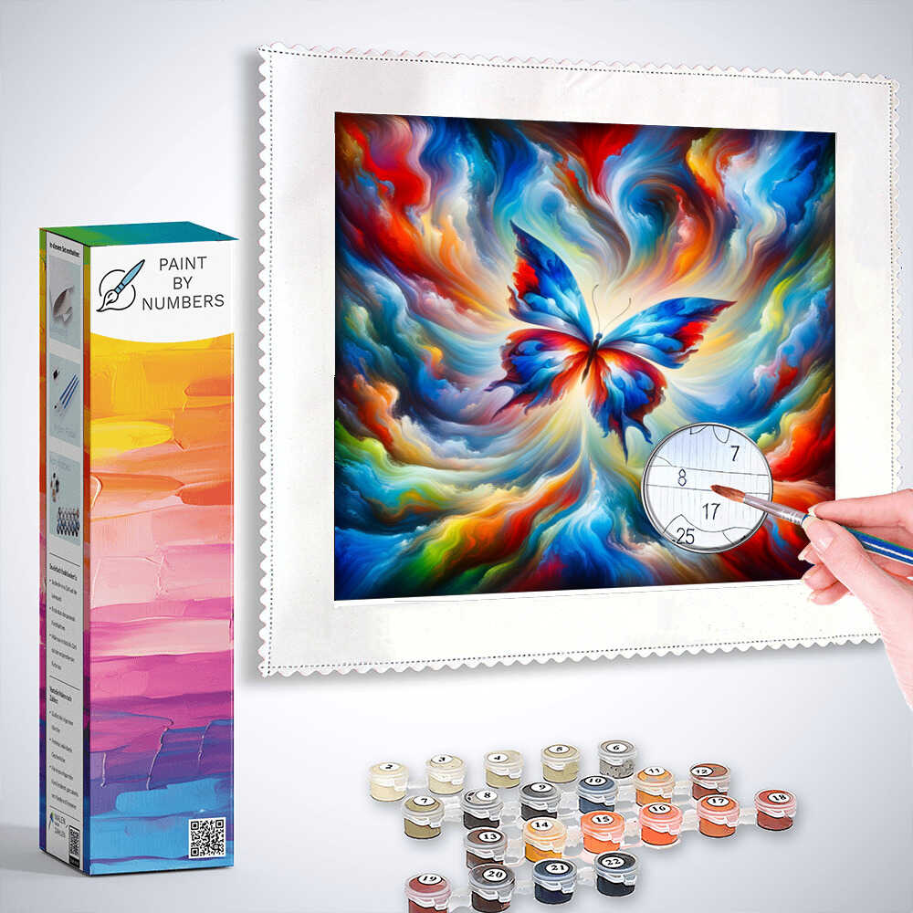 Paint by Numbers - Butterfly Abstract and Colorful