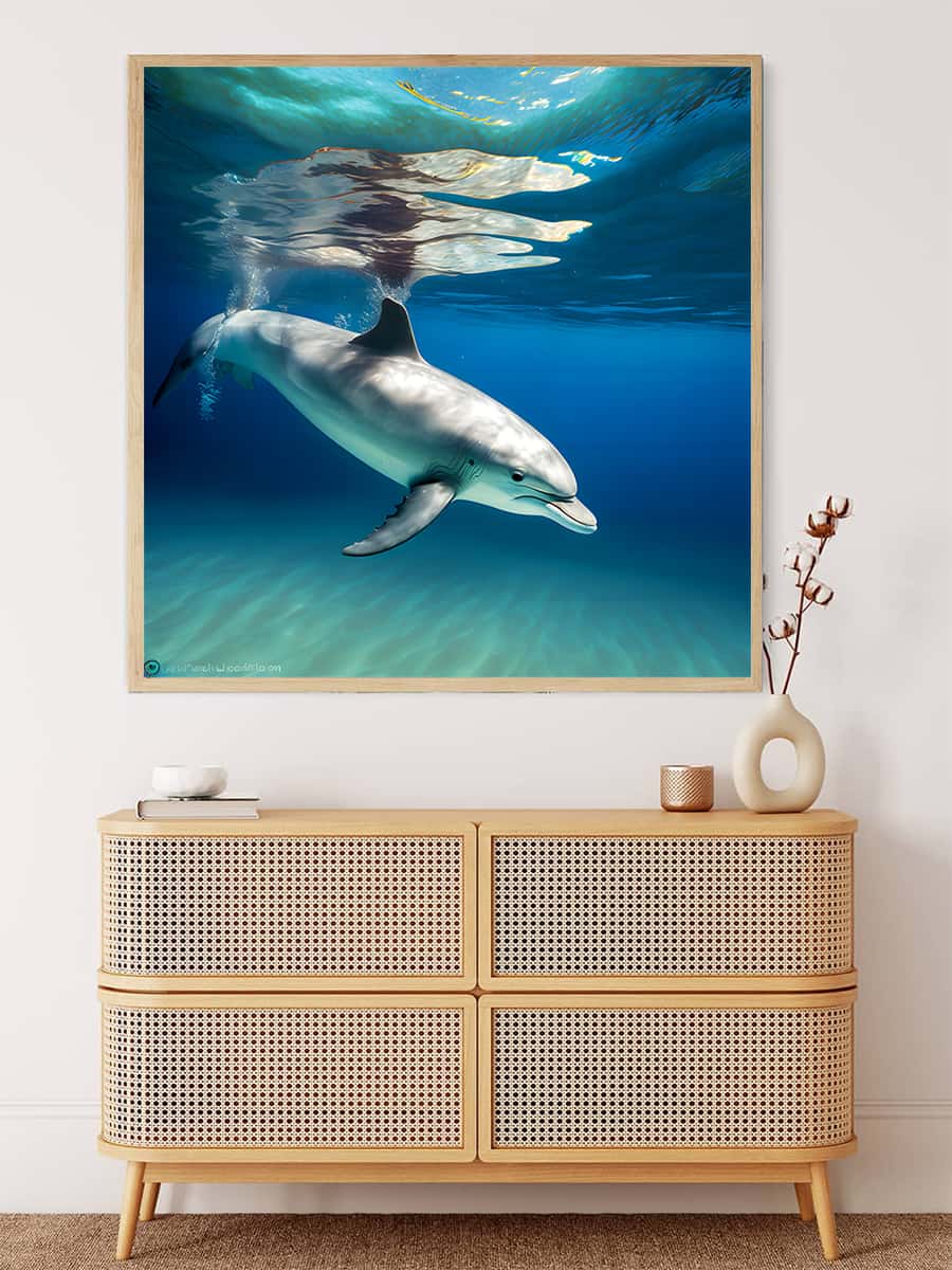 Malen nach Zahlen - Delfin schwimmt - hochwertige Leinwand - 170523, Delfin, Neu eingetroffen, Quadratisch, Tiere