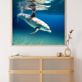 Diamond Painting - Delfin schwimmt - gedruckt in Ultra-HD - Delfin, Neu eingetroffen, Quadratisch, Tiere