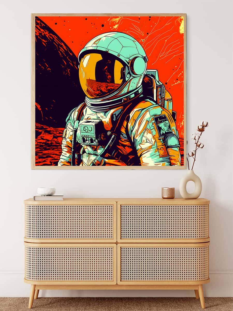Malen nach Zahlen - Astronaut - hochwertige Leinwand - 170523, Astronaut, Neu eingetroffen, Quadratisch, Universum, Weltall