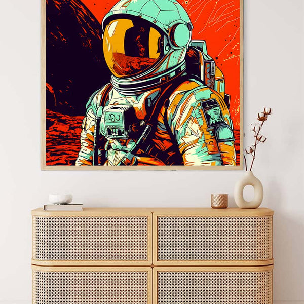 Malen nach Zahlen - Astronaut - hochwertige Leinwand - 170523, Astronaut, Neu eingetroffen, Quadratisch, Universum, Weltall