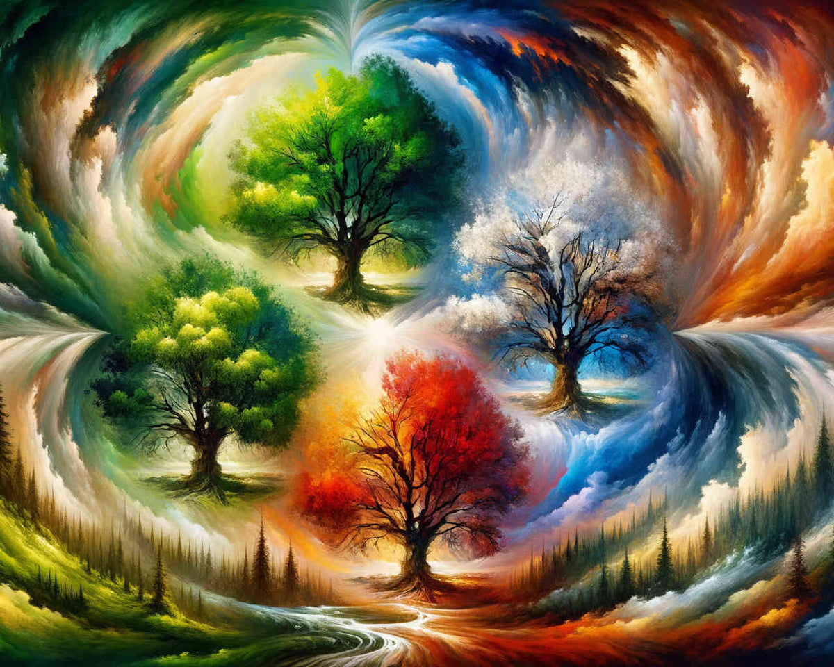 Four seasons, trees - Paint by Numbers
