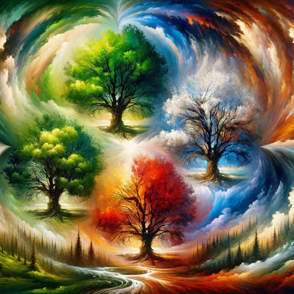 Four seasons, trees - Paint by Numbers