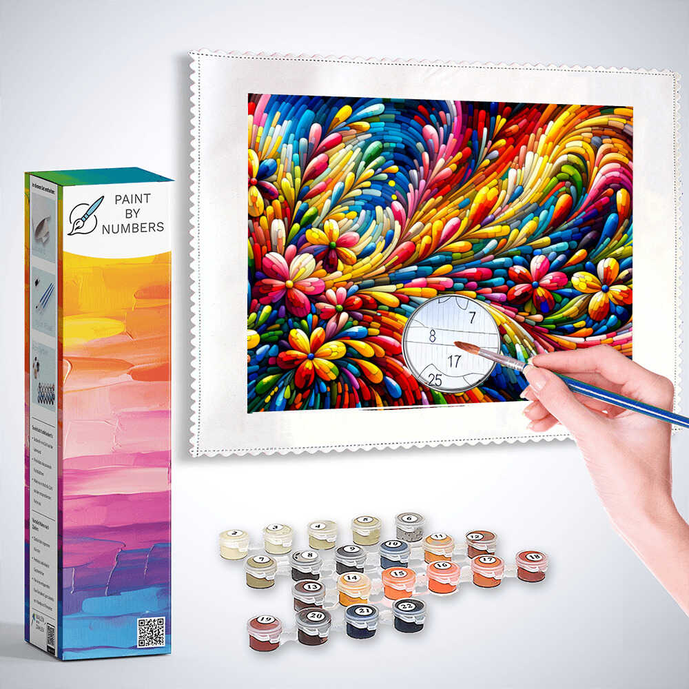 Paint by Numbers - Rainbow Flower
