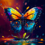 Diamond painting kit featuring vibrant butterfly on water, perfect for paint by numbers art enthusiasts.