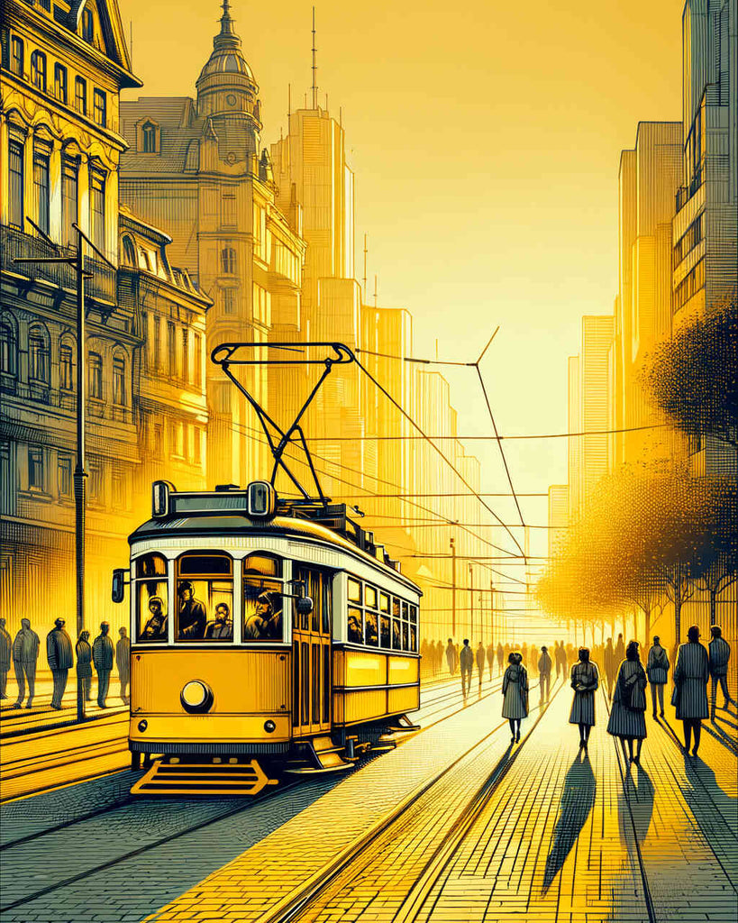 Yellow streetcar - Paint by Numbers