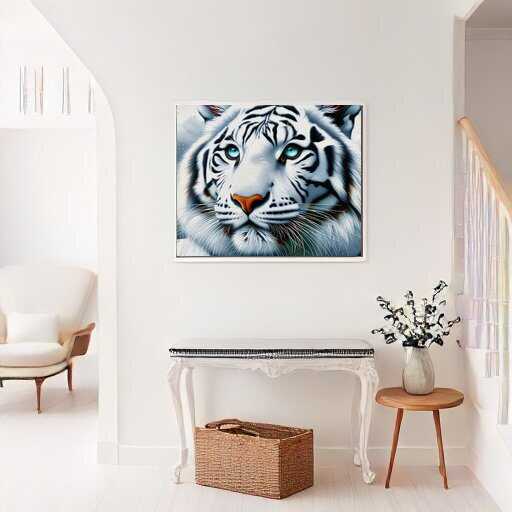 White tiger, blue eyes - Paint by Numbers