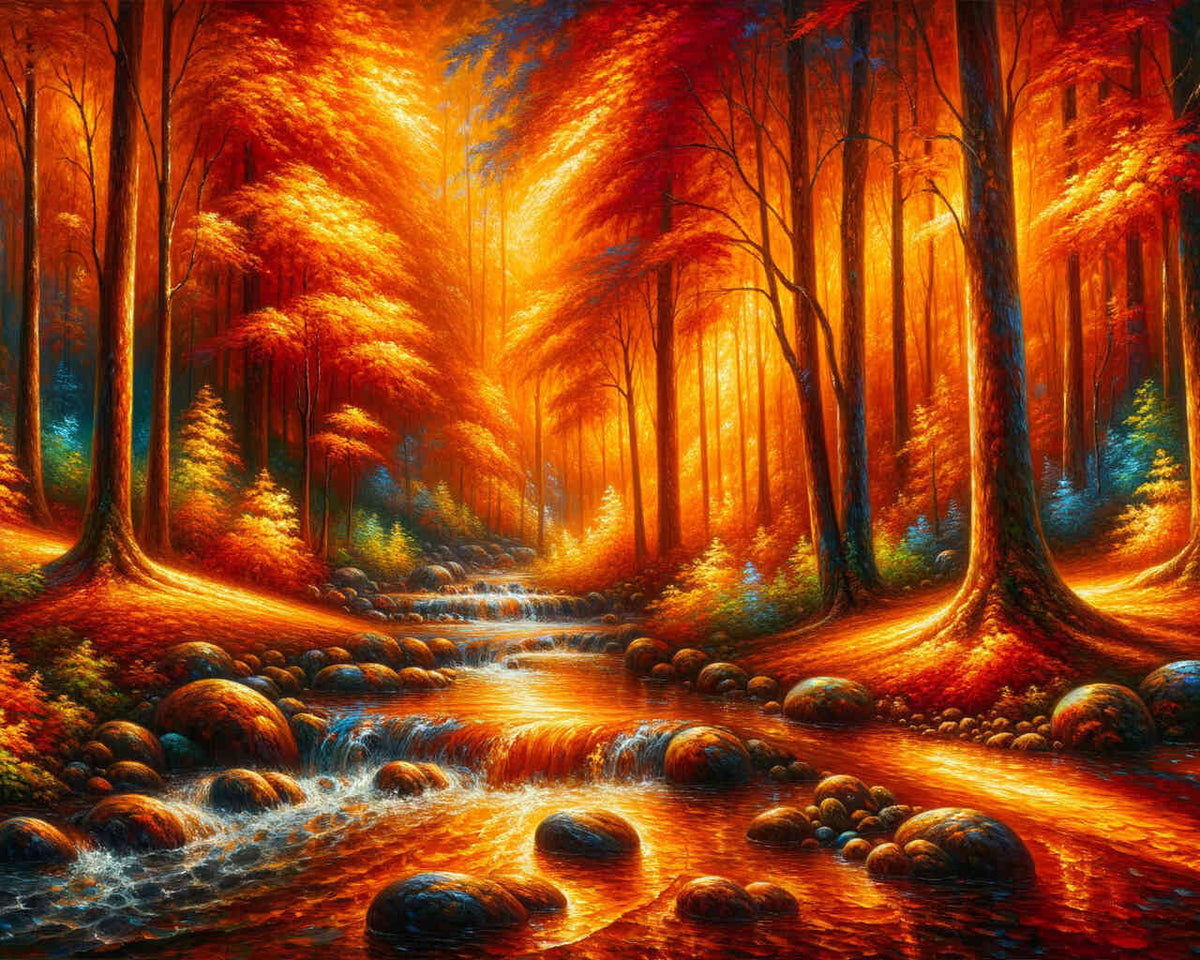 Paint by Numbers - Orange Forest