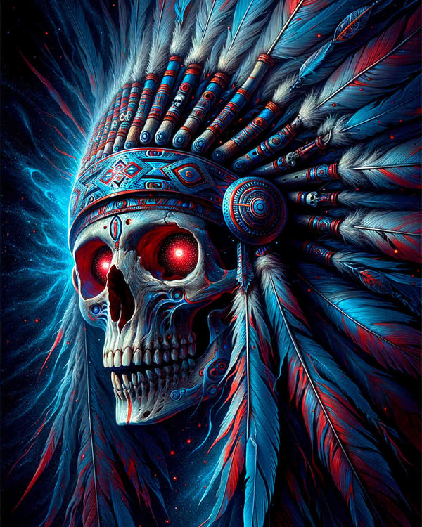 Paint by Numbers - Indian, skull