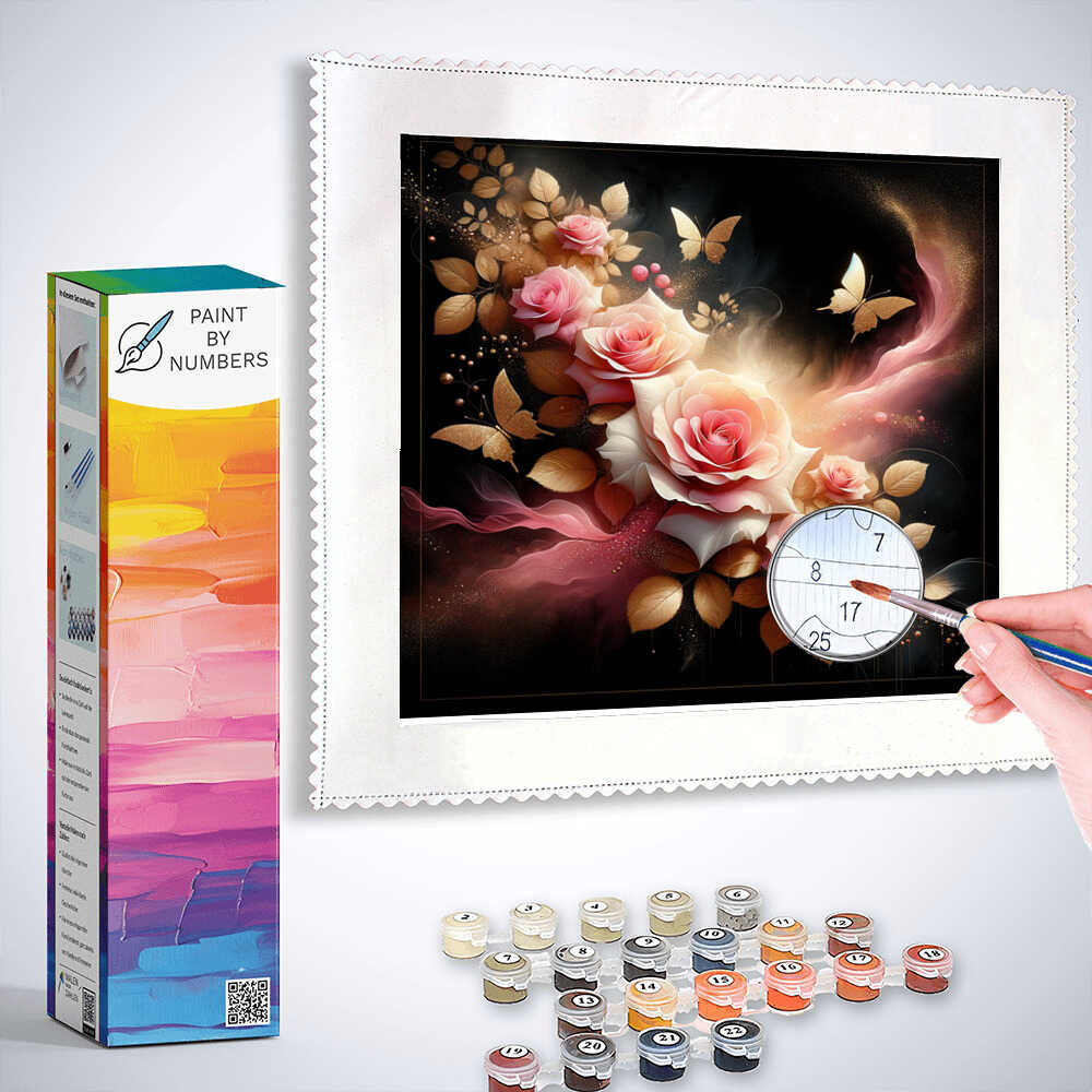 Paint by Numbers - Pink Roses Dream