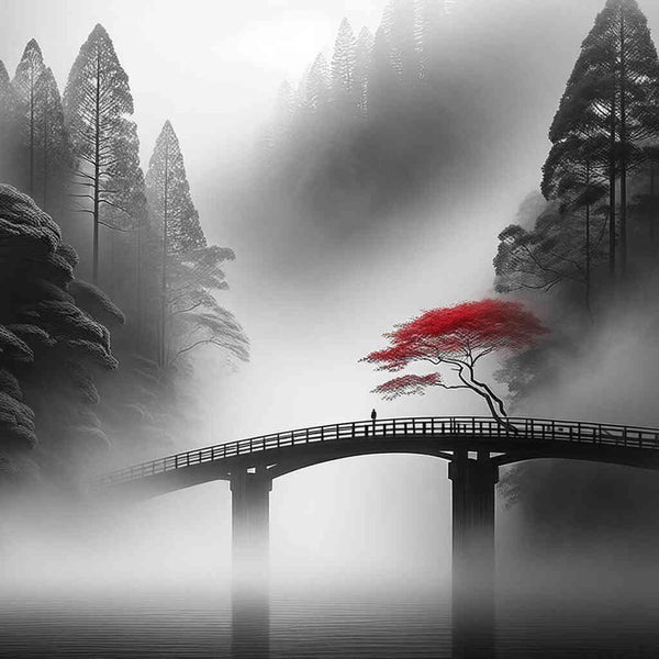 Paint by Numbers - Bridge in black and white
