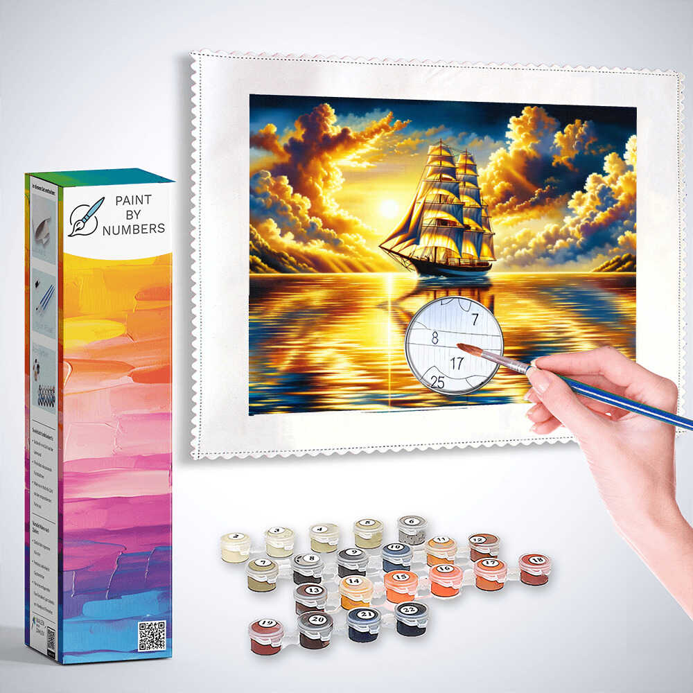 Sailing ship, sea view - Paint by Numbers