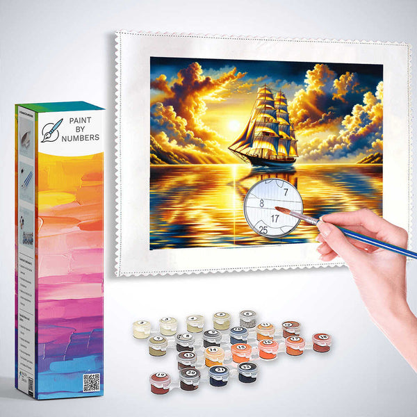 Sailing ship, sea view - Paint by Numbers