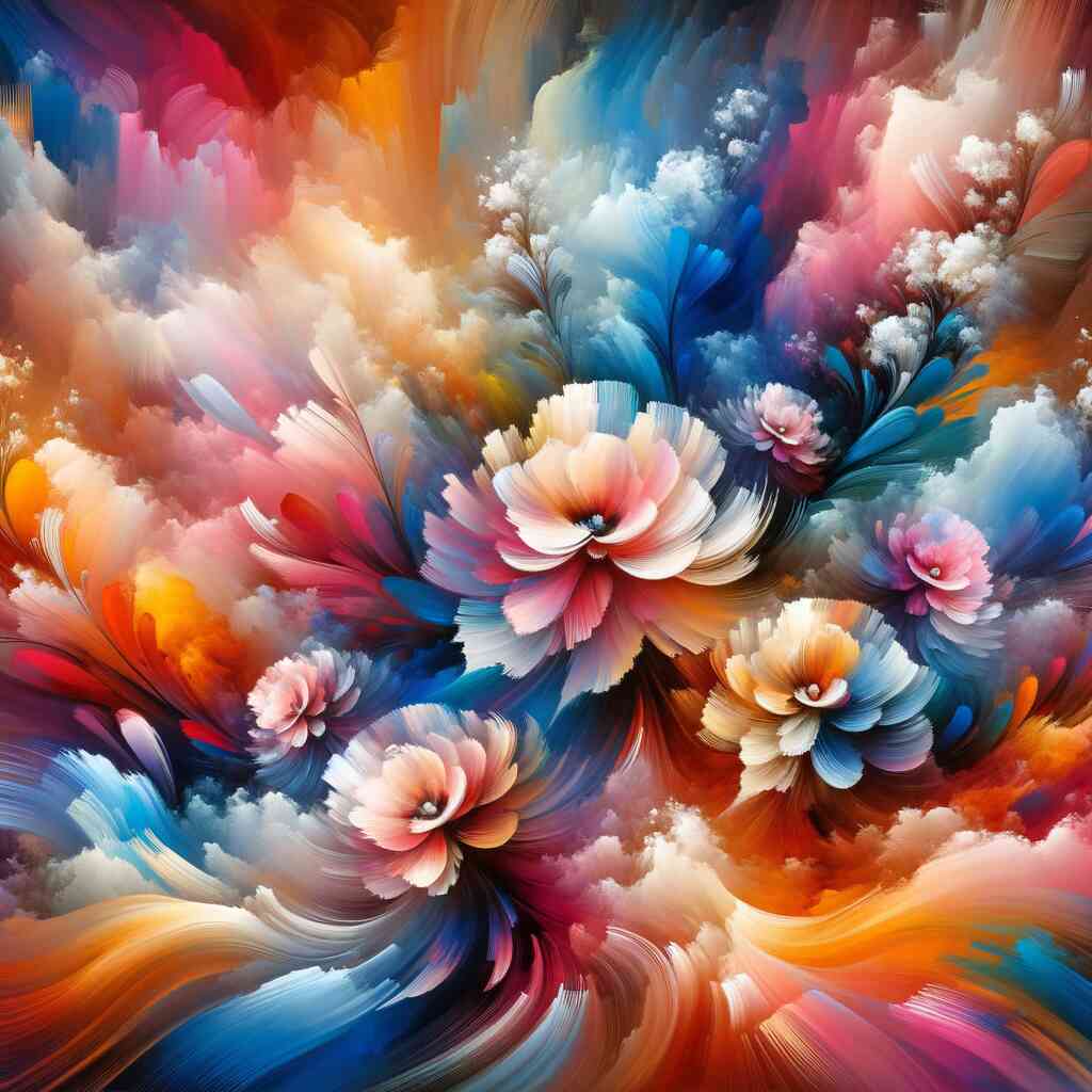 Paint by Numbers - Abstract flowers, colorful