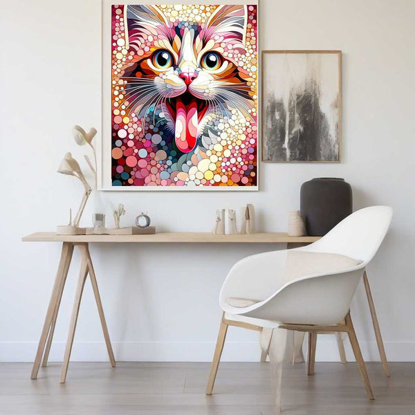 Paint by Numbers - Cat sticks out tongue