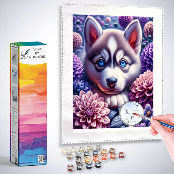 Paint by Numbers - Husky, puppy