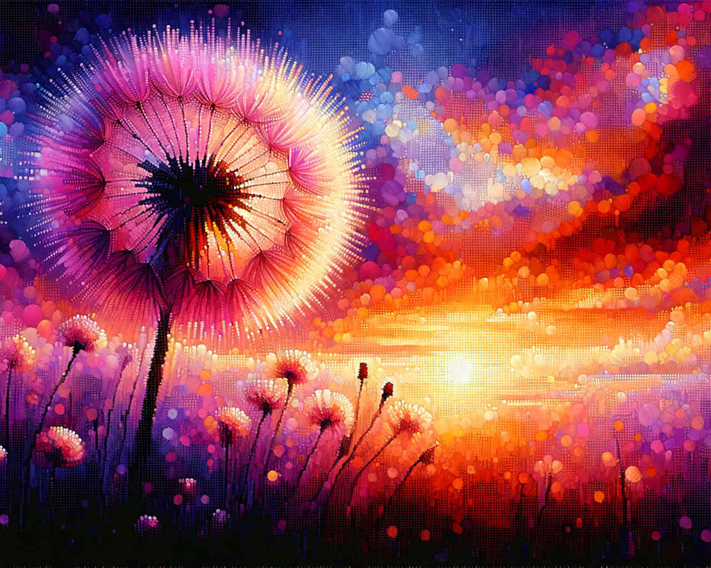 Paint by Numbers - Dandelion in the sunset