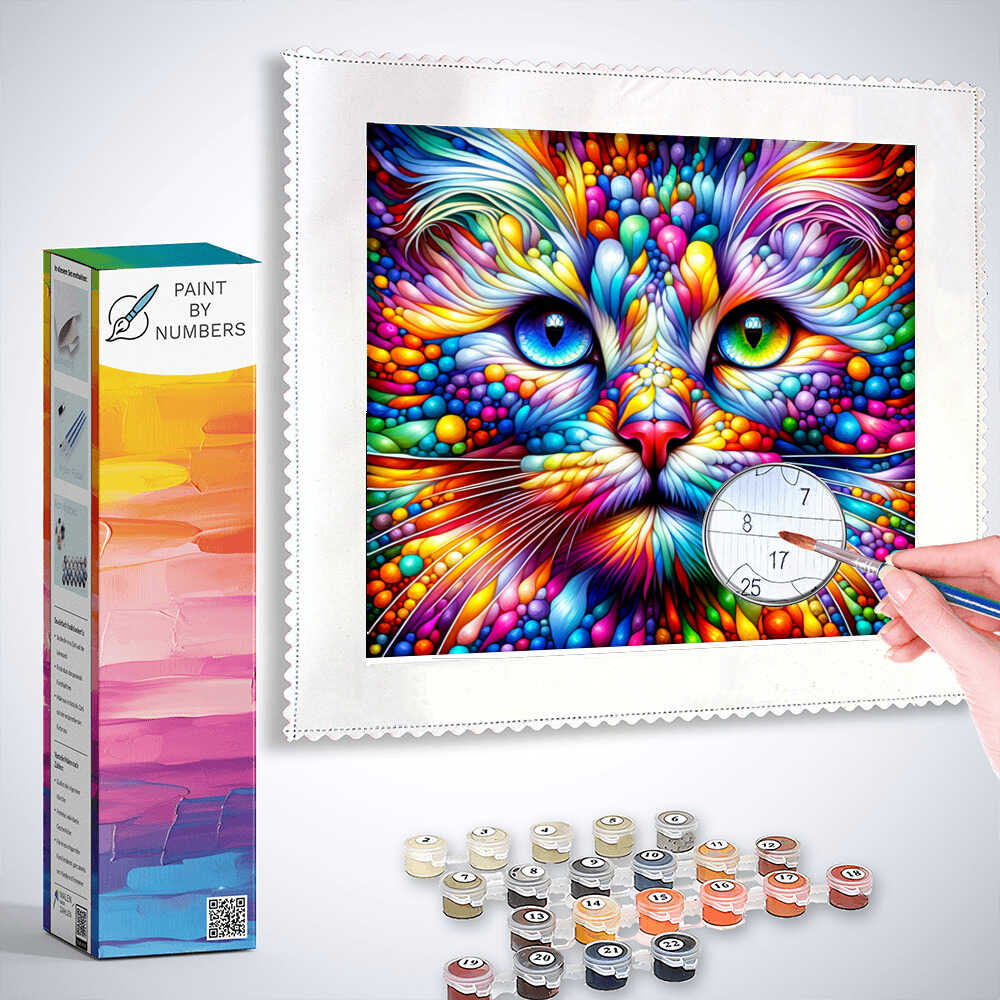 Paint by Numbers - Rainbow cat