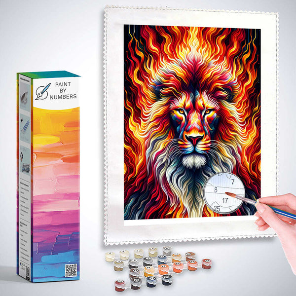 glow in the dark lion - Paint by Numbers