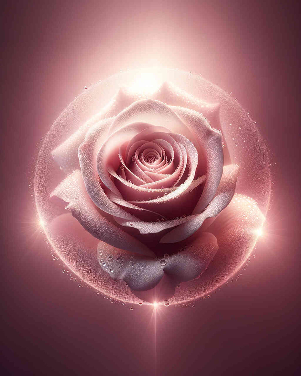 Paint by Numbers - Pink Rose Waterdrops