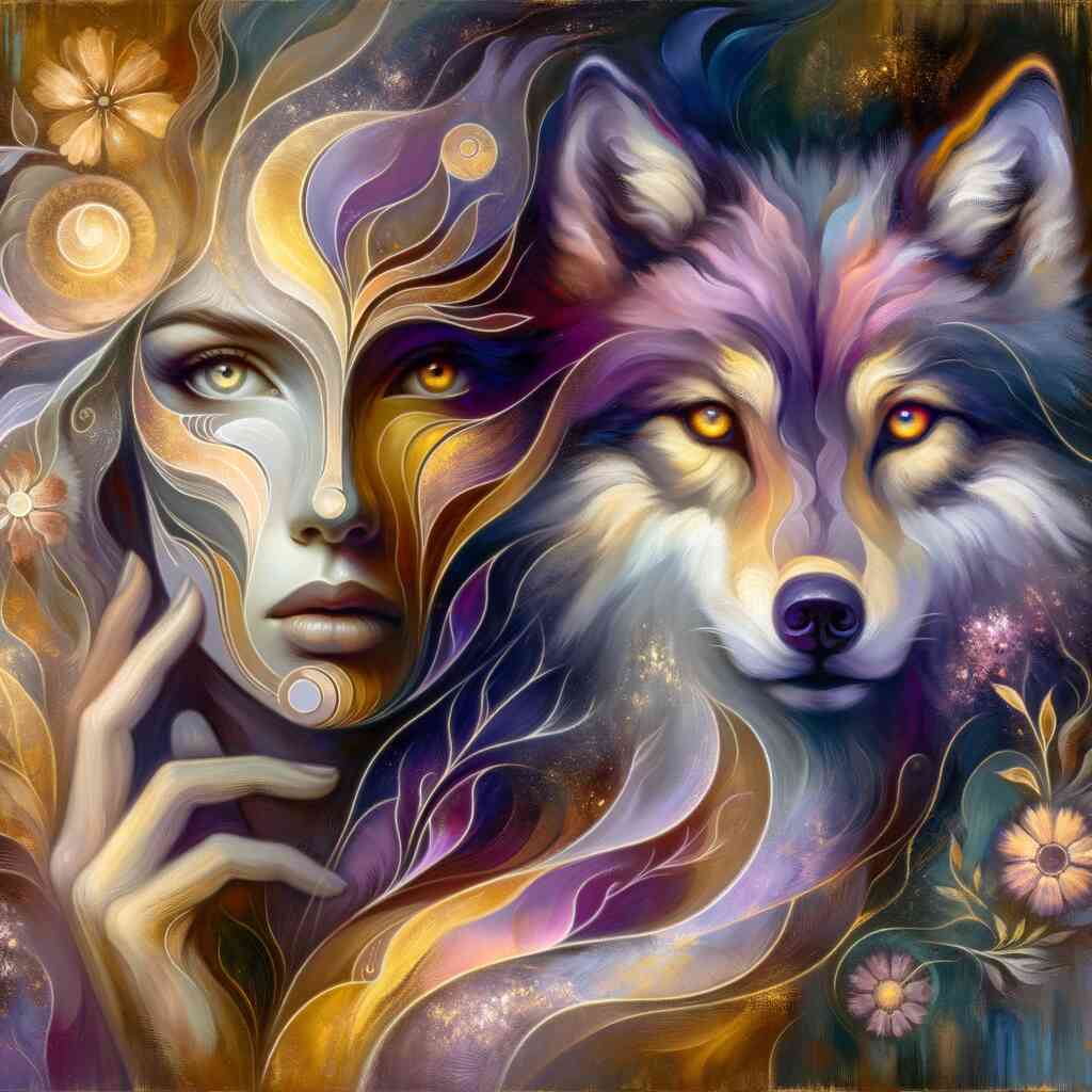 Paint by Numbers - Woman and Wolf Face