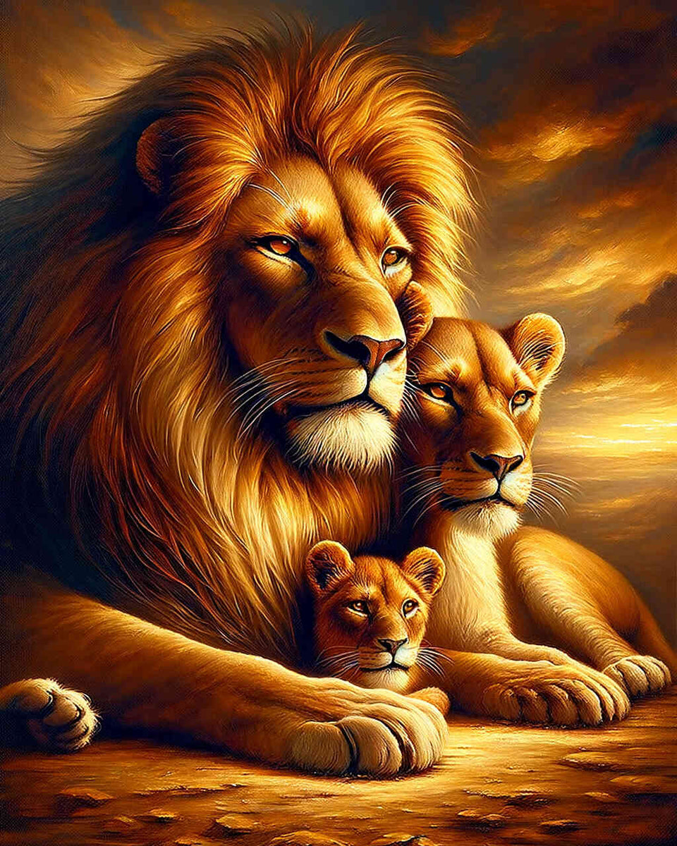 Paint by Numbers - Arm in arm, lions