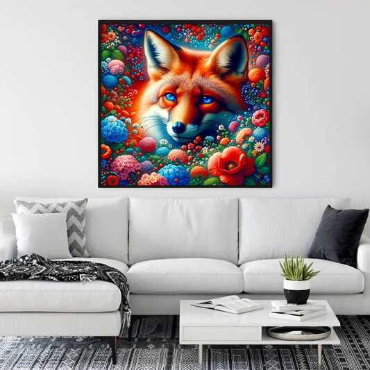Paint by Numbers - Fox Surrounded by Flowers