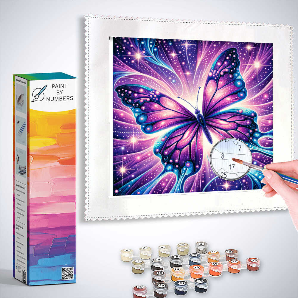 Paint by Numbers - Purple Light Butterfly