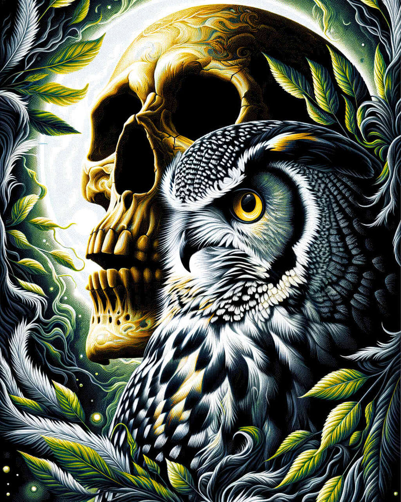 Paint by Numbers - Skull with Owl