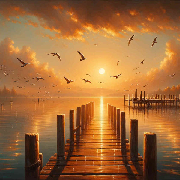 Paint by Numbers - Wooden walkway, evening atmosphere