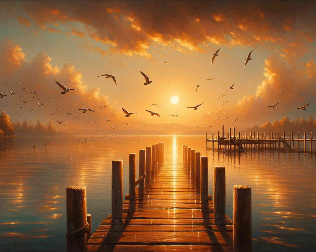 Paint by Numbers - Wooden walkway, evening atmosphere