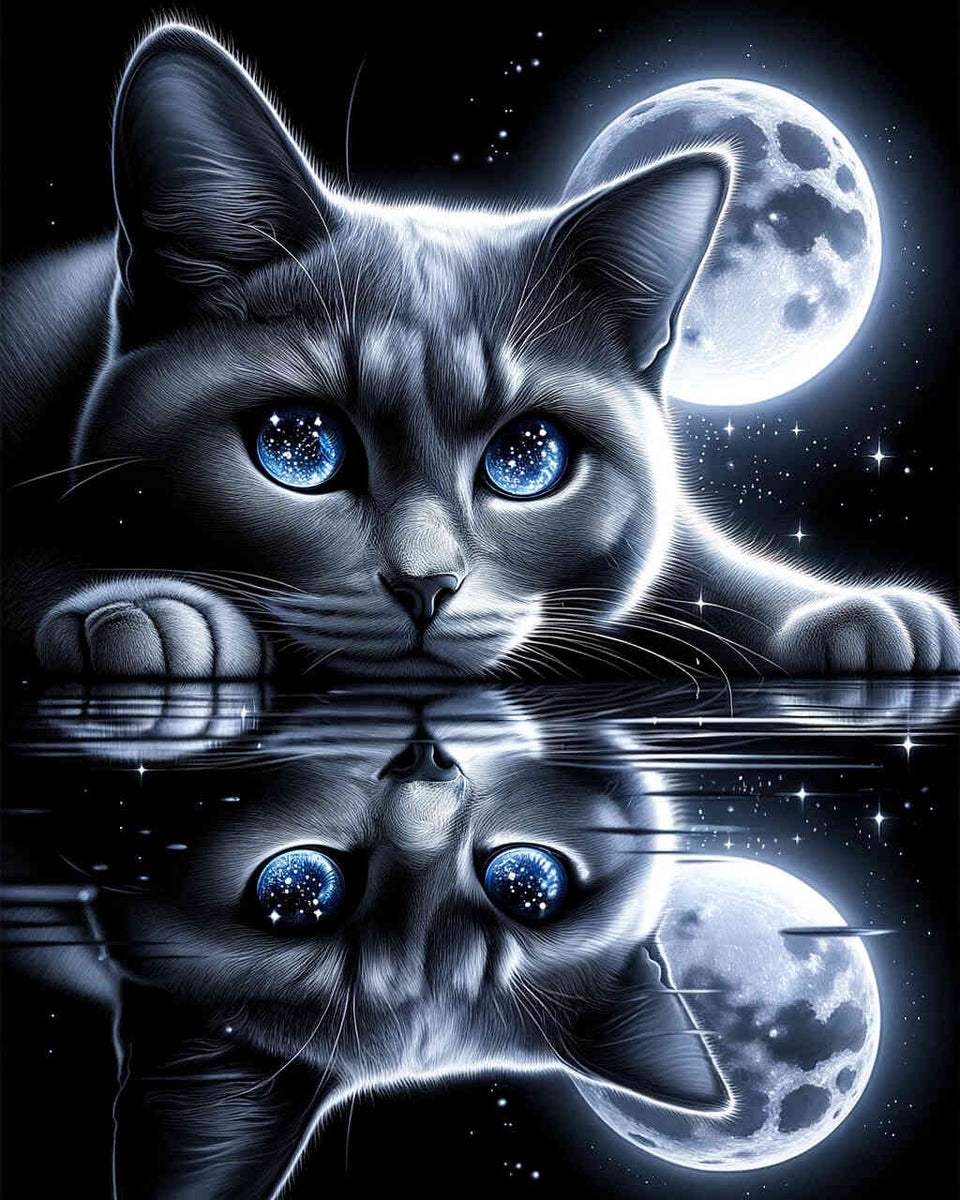 Paint by Numbers - Cat reflection