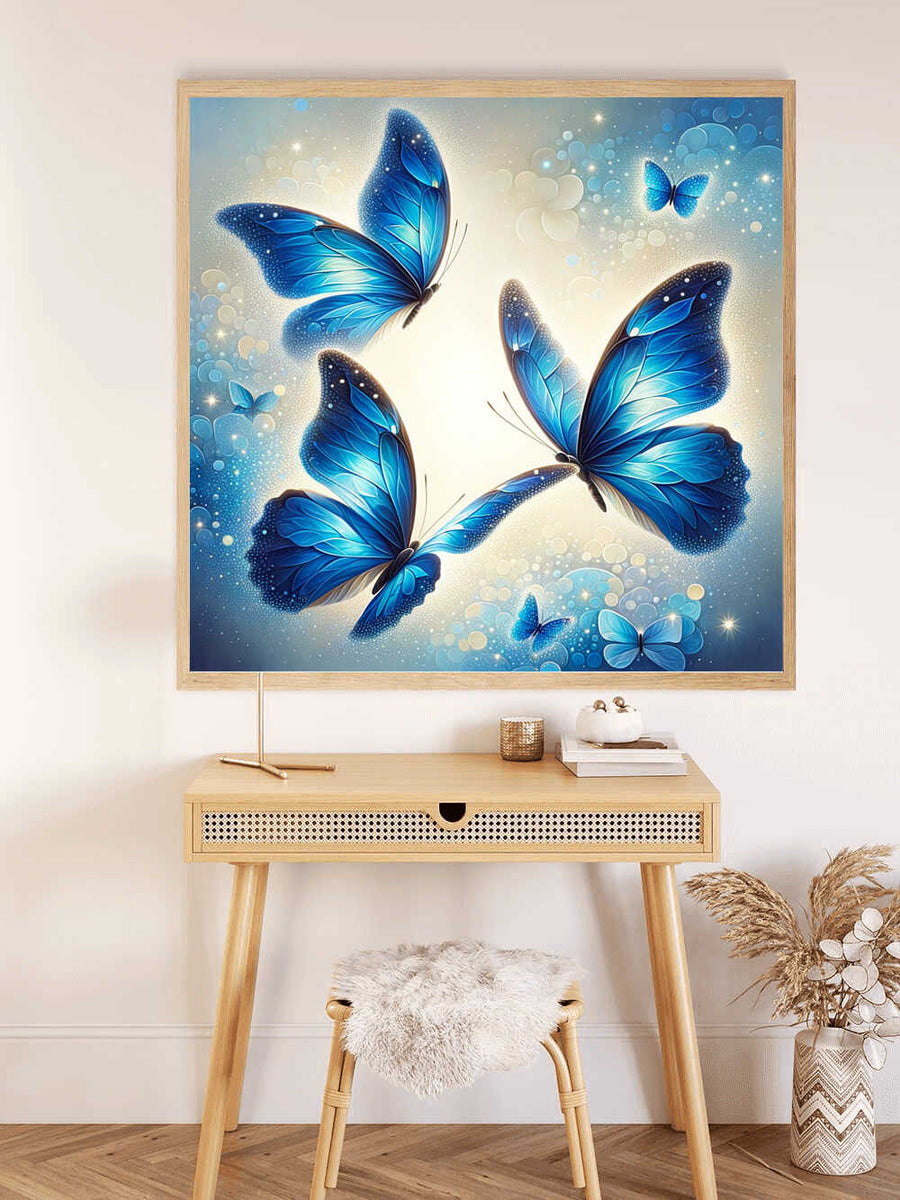 Paint by Numbers - Three Blue Butterflies