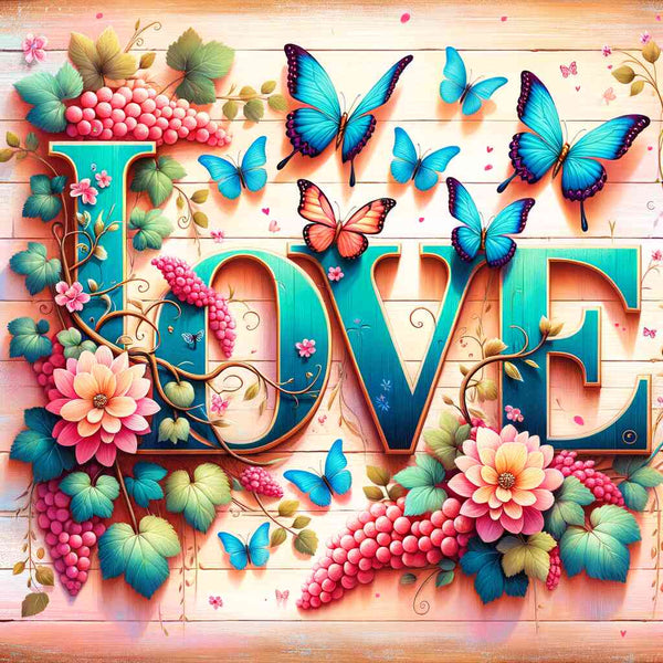 Paint by Numbers - Love Tendril with Butterflies