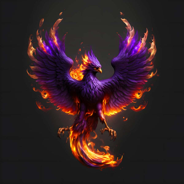 Malen nach Zahlen - Phönix Lila - hochwertige Leinwand - 170523, Neu eingetroffen, Phönix, Quadratisch, Tiere
