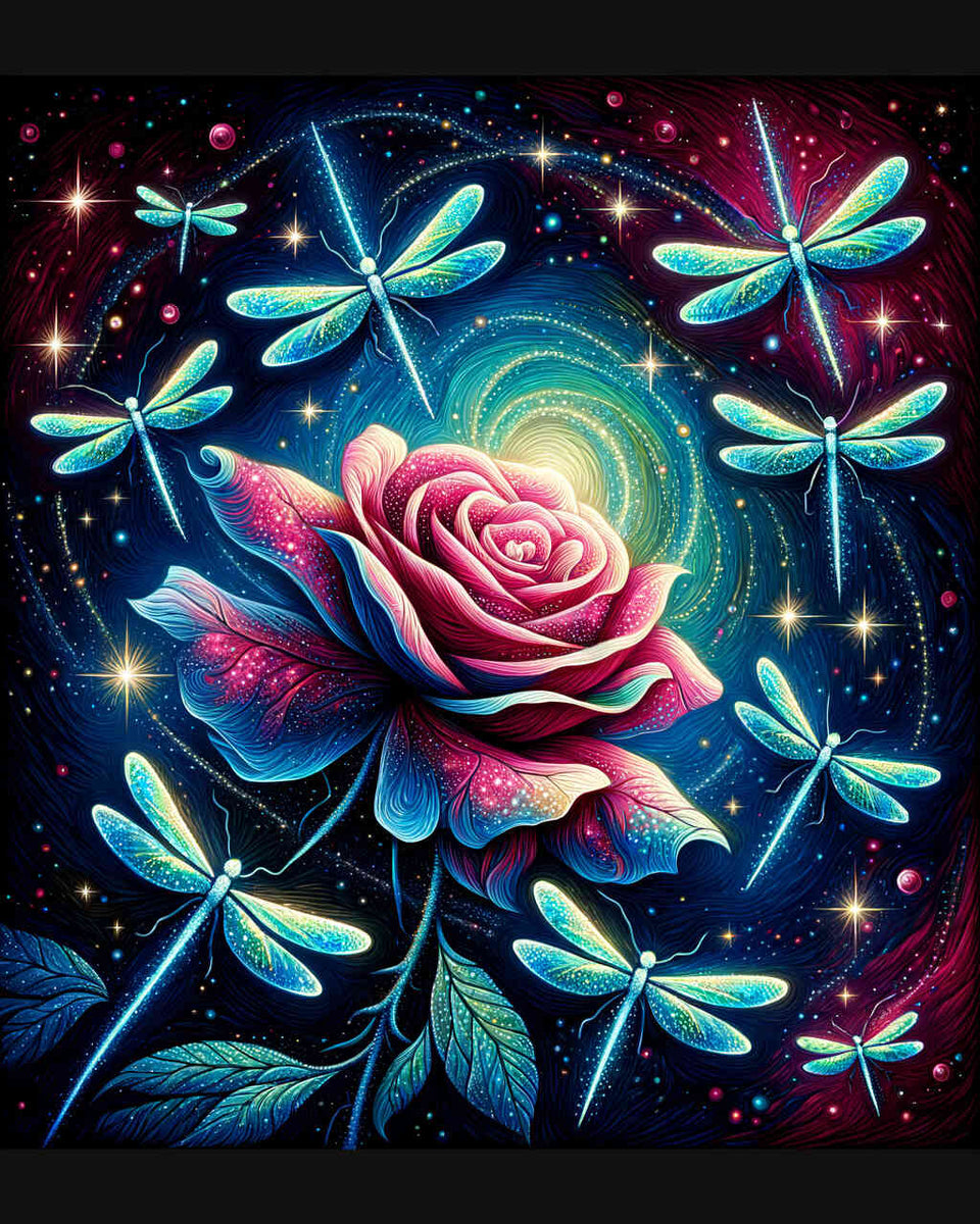 Dragonfly flies into the night - Paint by Numbers