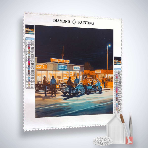 Diamond Painting - Speed Rush canvas kit with acrylic diamonds, tweezers, application pen, and tool set for Paint by Numbers enthusiasts.