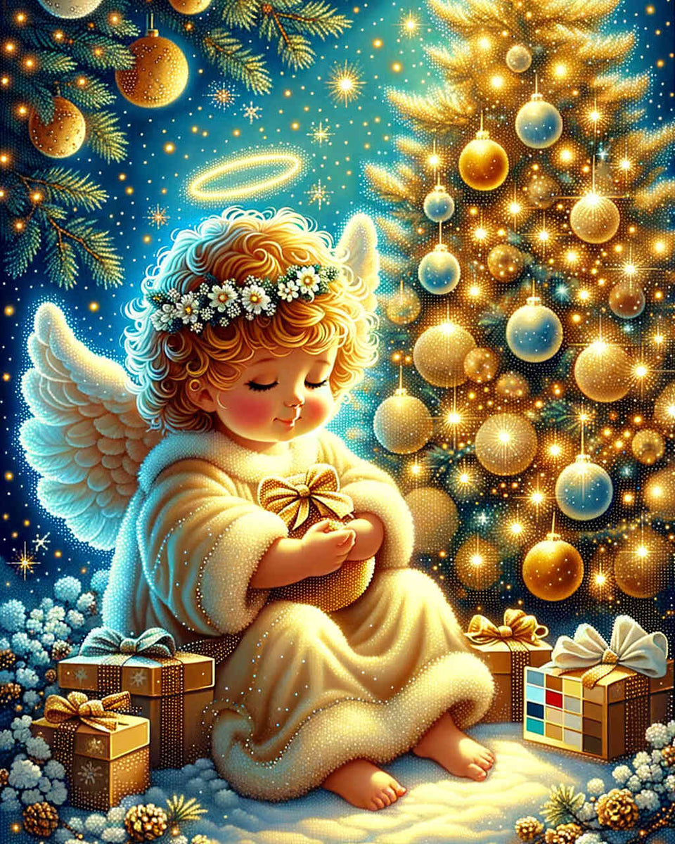 Christmas tree, angel - Paint by Numbers