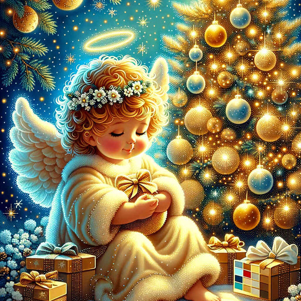 Christmas tree, angel - Paint by Numbers