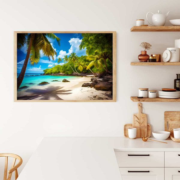 Diamond Painting Beach Scene in Modern Kitchen - Paint by Numbers Kit
