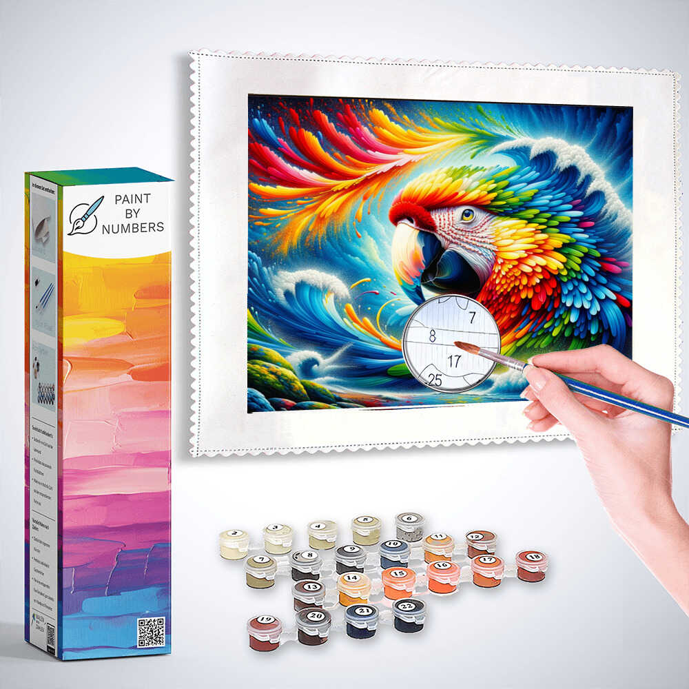 Paint by Numbers - Rainbow Parrot