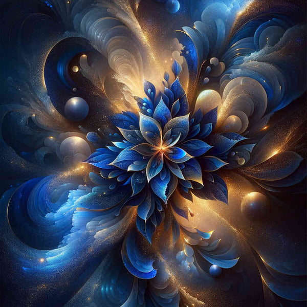 Paint by Numbers - Blue Abstract Flower